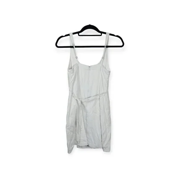 Abercrombie and Fitch White Thin Strap Dress SZ XS Tie Waist Bridal Mini - Picture 3 of 10